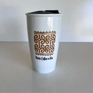 Peet’s Coffee Ceramic Glass Tumbler 12 oz w/lid